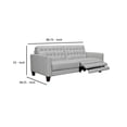 thumbnail image 5 of Benjara 81 Inch Leatherette Sofa with Power Reclining Mechanism, White, 5 of 5