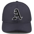 thumbnail image 4 of Daxton Premium Mid Profile Hat Semi Curved Visor Charcoal Cap White Black Gothic Embroidered, Letter A, 4 of 4