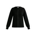 thumbnail image 3 of Time and Tru Women's Waffle Full Zip Hoodie with Long Sleeves, Sizes S-XXXL, 3 of 5