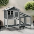 thumbnail image 5 of Demi Bonn 56"Outdoor Rabbit Hutch, Indoor Rabbit Cage with Tray, Wood Bunny House Chicken Coops, Gray, 5 of 11