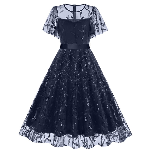 Birdeem Robe d'Été pour Femmes Aguichant Femmes à la Mode Décontractée Aguichant d'Été Couleur Unie à Manches Courtes à Col Rond Robe Aguichant d'Été pour Femmes