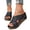 Black, variant on Women's Platform Wedge Sandals Leopard Print Cork Footed Slide Lightweight Dressy Walking Shoes for All Day Brown Size 8.5