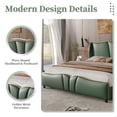 thumbnail image 5 of Harper & Bright Designs Queen Size Leather Platform frame with Wingback Headboard & Wavy Footboard, PU Upholstered Bedframe with Solid Wooden Slats Support, Dark Green, 5 of 14