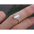 thumbnail image 5 of Oval cut Moissanite Diamond Halo Engagement Ring with 18k Gold Plating, 5 of 5