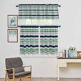 thumbnail image 4 of Kitchen Window Curtains Valance and Tier Set, Modern Minimalist Stripe Rod Pocket Tier Curtain Valance Set, Abstract Navy Blue Green Grey Line Light Filtering Cafe Curtains for Bedroom Living Room, 4 of 9