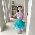 thumbnail image 2 of KAWELL Mermaid Costume Dress for Toddler Girls Cosplay Ariel Outfit Halloween Birthday Party Dress Up with Accessories, 2 of 7