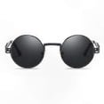thumbnail image 2 of Stylish Black Metal Round Frame Sunglasses for Everyday Wear, 2 of 2