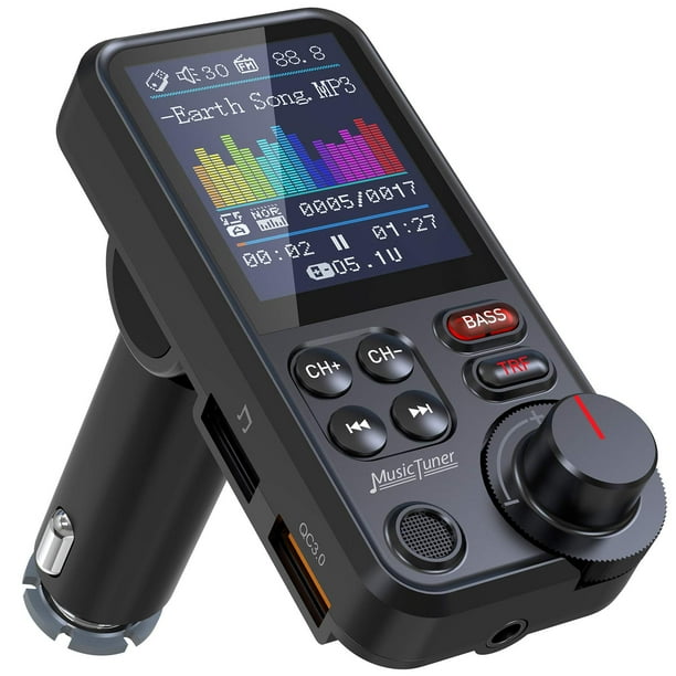 Transmisor FM Bluetooth Nulaxy KM30 para coche con pantalla de 1,8 pulgadas