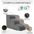 thumbnail image 5 of Made4Pets Dog Stairs Ramp for Small Dogs, 3-Step Dog Steps for Bed Couch Sofa and Chair, Gray, 5 of 9