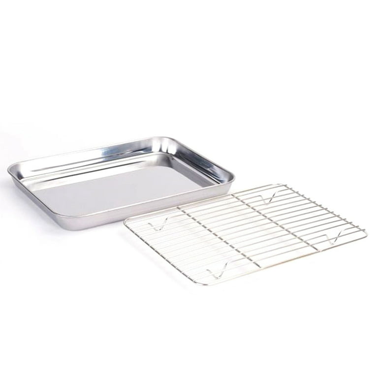 Baking Tray With Removable Cooling Rack Set Baking Pan Sheet Used For Oven  Non Sticky Baking Tray Bread Barbecue Mesh Rack Oil F - AliExpress