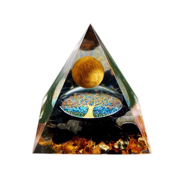 Wdftyju Crystal Energy Tower Healing Reiki Chakra Pyramid Ogan Decoración de piedra triturada Wdftyju 5cu7ss2af3wf8zf9D02