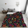 thumbnail image 5 of Bingfone Music Notes Print Flannel Fleece Blanket Throw Blanket for Bed,Sofa,Couch,Travel,Camping(60"x50" ), 5 of 8