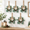 Farmhouse Style, variant on 8-Pack Holiday Style Cabinet Wreaths with Ribbon Bow for Holiday Decor
