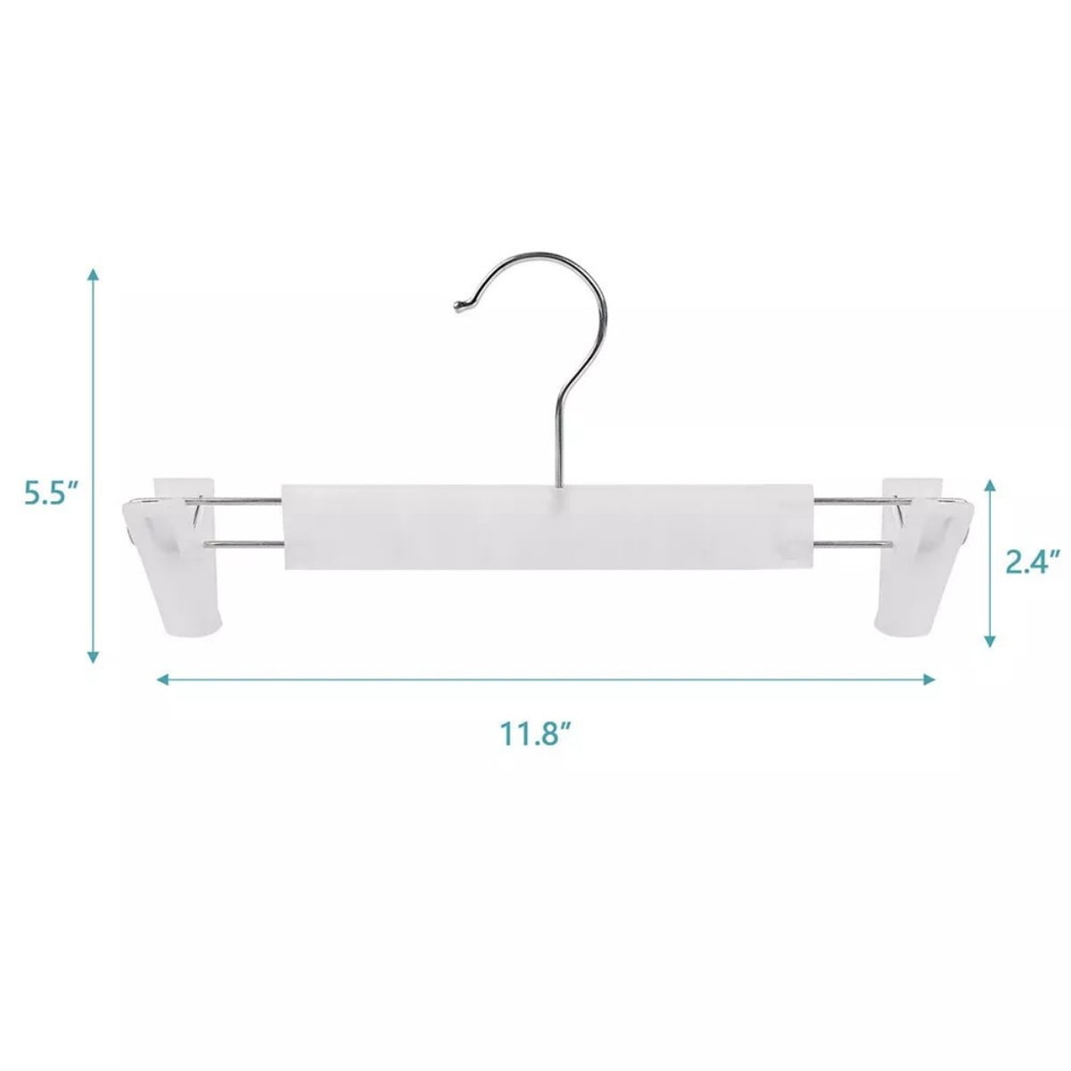 80PCS Pant Hangers w/Clips Non Slip Adjustable Clips Skirt Hangers Space Save White