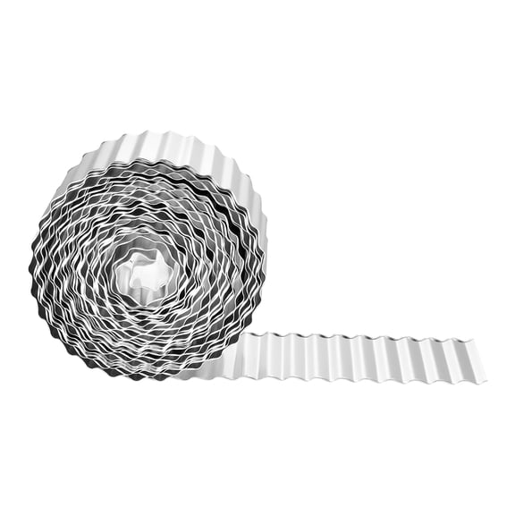 KFFKFF Galvanized Steel Landscape Edging, 50 ft x 6 in Metal Strips for Landscaping with Gloves, Flexible and Easy-to-Install Design, Durable Garden Edge Border for Flower Beds and Pathways