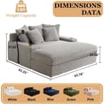 thumbnail image 3 of 63" x 65" Oversized Chaise Lounge Chair, Corduroy Upholstered Sleeper Sofa with Wireless Charging and 2 Cup Holders, Sleeper Couch for Living Room, Bedroom, Home Theater, 3 of 6