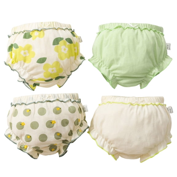 newwalpole Baby Boys Girls Bloomers Toddler Toilet Pee Potty Training Pants Cotton Underwear Ruffle Underpants Breathable Panties Green for Size 5-7 Years