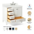 thumbnail image 3 of Ariel Cambridge 37 In. Right Offset Rectangle Sink Vanity With White Quartz Countertop In White, 3 of 10