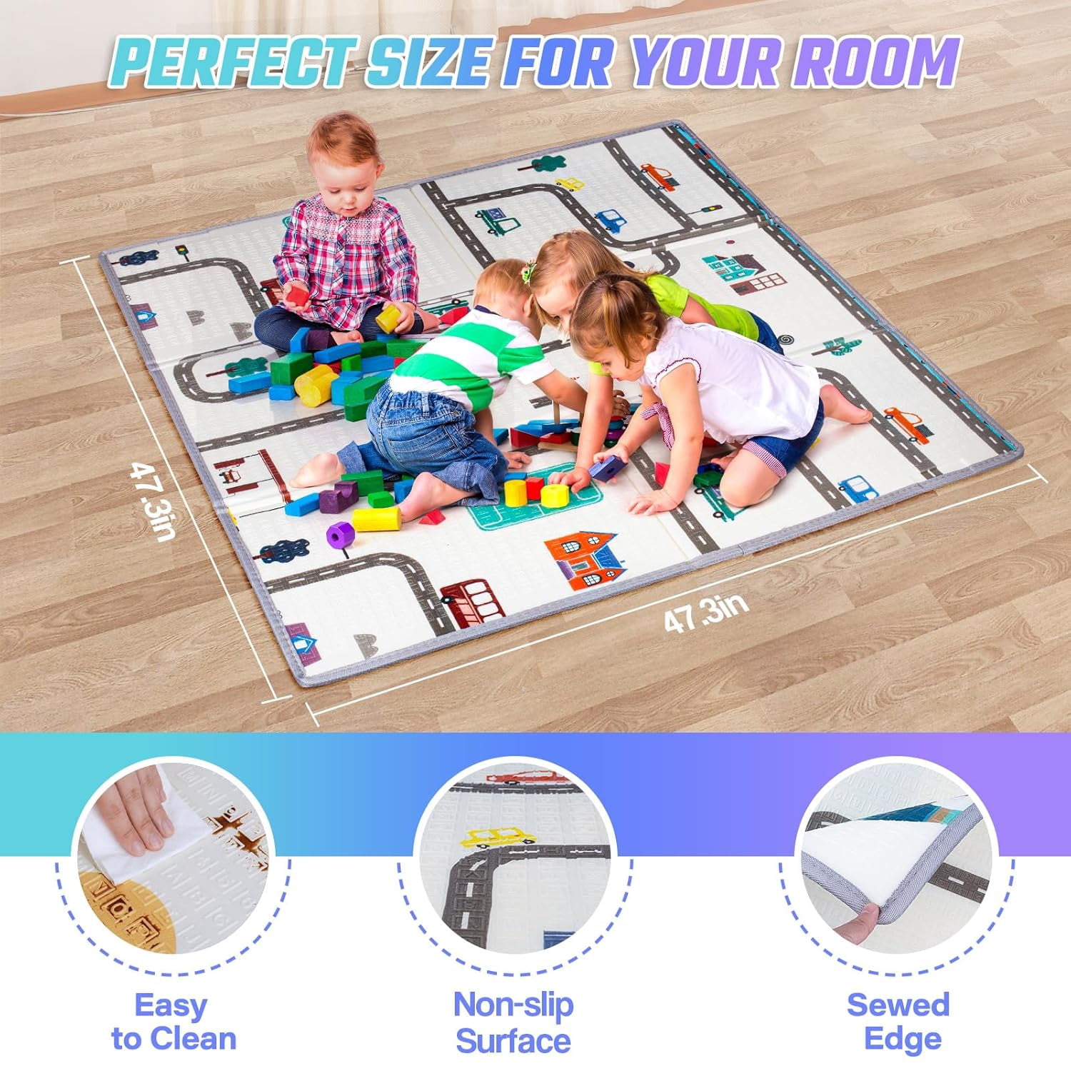 kmaier Baby Playpen , Large Indoor and Outdoor Play Yards, 360° Visibility , for Toddler-Grey
