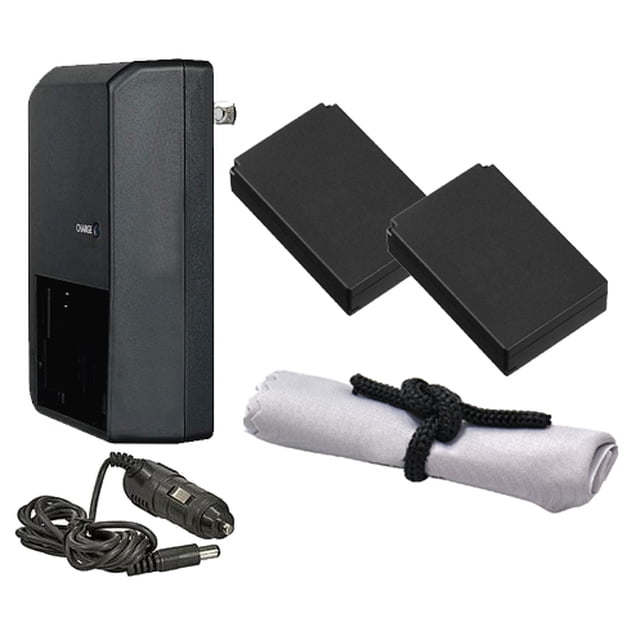 Canon EOS Rebel SL1 High Capacity 'Intelligent' Batteries (2 Units) + AC/DC Travel Charger + Nwv Direct Microfiber Cleaning Cloth.