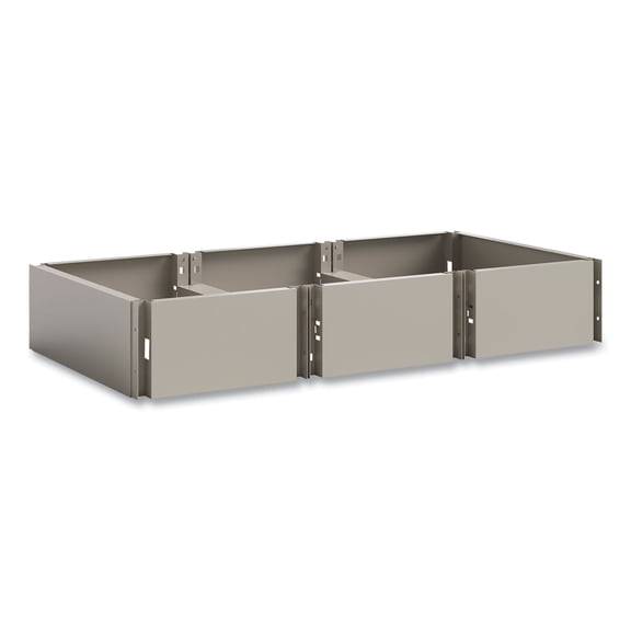 Triple Continuous Metal Locker Base Addition, 35w x 16d x 5.75h, Tan, Ships in 1-3 Business Days | Bundle of 2 Each