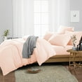thumbnail image 2 of CCNY 100% Microfiber Duvet Cover with 2 Matching Pillowcases Twin/Twin XL Size Solid Pattern, Zipper Closure, Corner Ties (Peach), 2 of 7