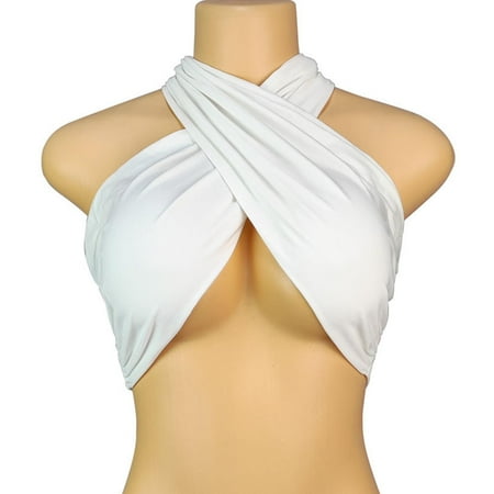 Up To 60% Off! pstuiky Tube Top  Women S Solid Color Neck And Chest Tied Strapless Top Halter Neck Wrap  Backless Bandeau For Casual & Night Out  Suit Strapless Bra Alternative  Comfortable Fit Strap