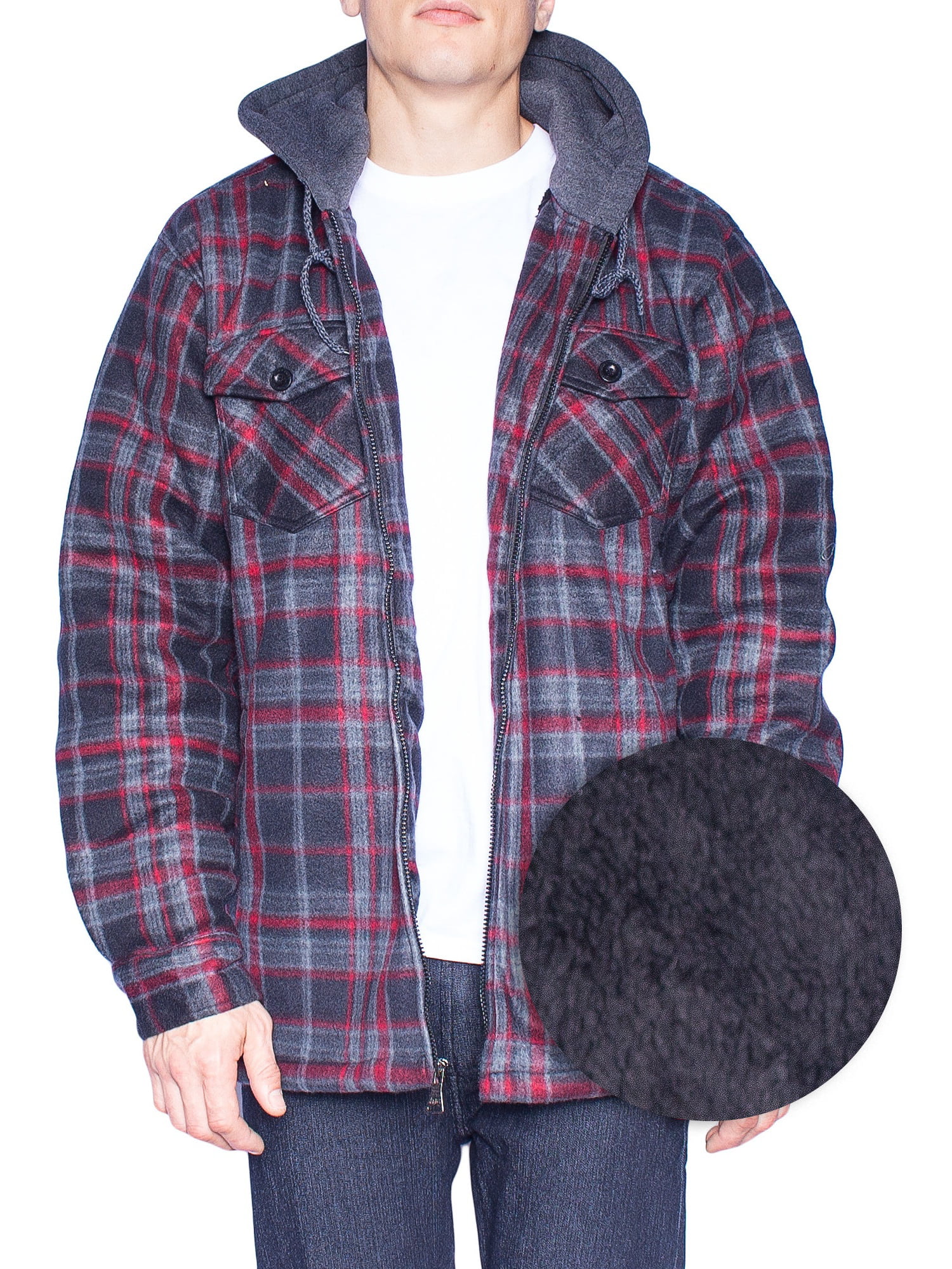 Walnut Creek Outdoors - Hoodie Flannel Fleece Jacket For Men Zip Up Big ...