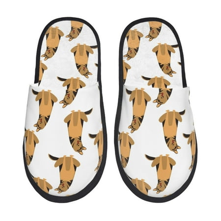 

Adobk German Shepherd Dog Print Slippers Indoor Outdoor Retro Slippers House Soft Fluffy Slides Cushion Furry Slippers-Large