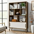 thumbnail image 2 of Bookcase Bookshelf Rack, Walnut Brown, Wood, Living Dining Room Kitchen Cafe Bistro Hospitality Restaurant, Modern Contemporary, HB37783, 2 of 9