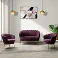 thumbnail image 3 of Cute Loveseat Sofa with Flower Shaped Back Design, Purple, 3 of 10