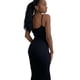 thumbnail image 4 of Qarigey larga Vestido ajustado Ropa de fiesta Cami Correas Sin mangas Piel multicolor Cierre Multiusos Atractivo Vestidos Negro/L, 4 of 6