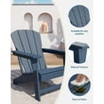thumbnail image 5 of Outdoor Adirondack Chairs, HDPE Plastic Patio Chairs for All Weather, Weather-Resistant Fire Pit Chair with Wide Armrests & Slatted Back, for Patio, Deck, Lawn, Navy Blue, 5 of 8