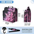 thumbnail image 3 of Pink-rose Butterflies Printed Zipper Binder with Handle&Shoulder Strap 2 inch 3 Ring 500+300 Sheet Capacity File Folder Organizer, 3 of 8