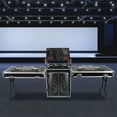 thumbnail image 5 of PA DJ Rack with Table, 14U Capacity, Sturdy 2-Tier Design, Ergonomic Spring Handle, 4 Wheels, and 661.39lbs Load Capacity for Equipment Storage, 5 of 7