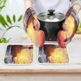 thumbnail image 6 of Ocean Lighthouse Oven Mitt And Pot Holder Set Oven Glove for Kitchen Baking Cooking Grilling, 6 of 6