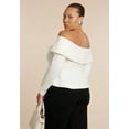 thumbnail image 5 of ELOQUII Women's Plus Size Fold Over Top With Front Button Detail, 5 of 6