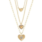 Jessica Simpson Fashion Gold Metal Layer Heart Necklace