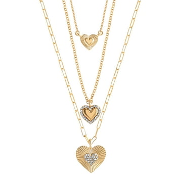 Jessica Simpson Fashion Metal Layer Heart Necklace