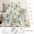thumbnail image 5 of Summer Botanical Blanket Soft Cozy Warm Throw Blanket for Couch, Plush Fuzzy Flannel Fleece Blankets for Sofa, Green Spring Floral Birds Vintage Bed Blankets Lightweight Gifts for Women, 50"x60", 5 of 9