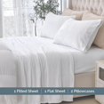 thumbnail image 3 of Elegant Comfort Soft 4-Piece Velvet Plush Flannel Sheet Set - Quality - Cozy Warm, Anti-Static, Non Pilling Fuzzy Velvet Flannel Fleece Deep Pocket Sheet Set - King, White, 3 of 5