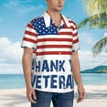 thumbnail image 3 of Susaid Thank You Veterans Print Short Sleeve Shirts Button Down Casual Shirts Summer Beach Aloha Button Down Short Sleeve for Men ,X-Large, 3 of 7