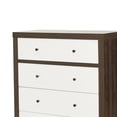 thumbnail image 6 of GDF Studio Farhart Mid Century Modern 4 Drawer Dresser, Walnut and White, 6 of 9
