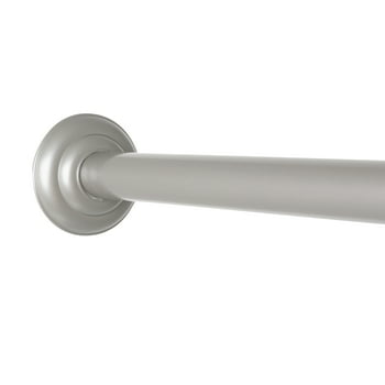 Mainstays Permanent  Straight Metal Shower Curtain Rod, Adjustable 41" - 72", Nickel