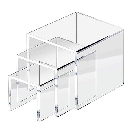 5mm Thickness Clear Acrylic Riser Set - 3 Display Stand Risers (1 Set 3 ...