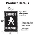 thumbnail image 2 of Bigfoot Crossing 18 Inch x 24 Inch Novelty Aluminum Metal Sign Watch For Giant Steps Durable Weatherproof UV Protected Perfect for Cabins Trails Camps Fun Gift for Sasquatch Fans, 2 of 6