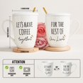 thumbnail image 3 of Juego de tazas de café AW BRIDAL Ceramic, 350 ml, para parejas recién comprometidas, 3 of 9