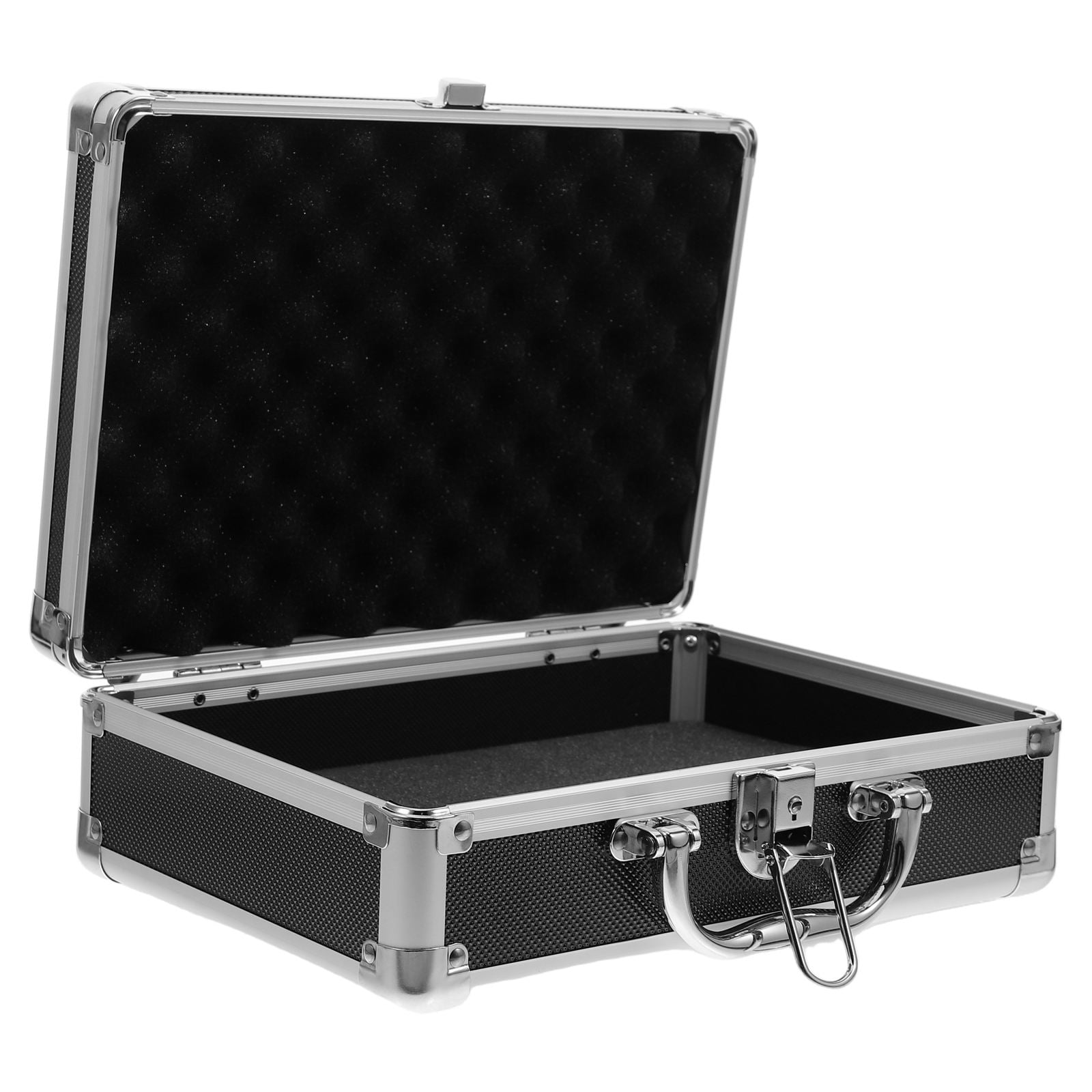 Raindrops Aluminum Briefcase With Lock Hard Case Metal Briefcase Toolbox Case With Handle For Travel Luggage Cash Storage Parts Medications