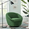 thumbnail image 3 of Modway Whirr Upholstered Velvet Fabric Swivel Chair in Black/Emerald Green, 3 of 7