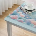 thumbnail image 4 of nygtbtfer  Fitted Tablecloth Elastic Edged Table Cover,Watercolor Marine Coral Seaweed Wipeable Table Cloths for Kitchen Dining Party Fit up  Tables,Underwater Ocean Life White, 4 of 7